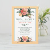 Elegante Herfst Bloemen Bruidsdouche Uitnodiging (Staand voorkant)