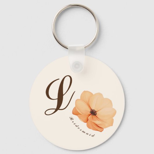 Elegante Herfst bloemen bruiloft bruidsmeisje gesc Sleutelhanger (Voorkant)