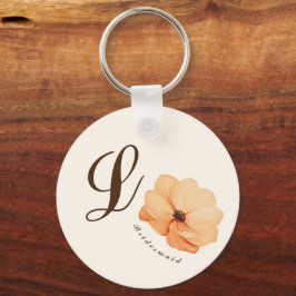 Elegante Herfst bloemen bruiloft bruidsmeisje gesc Sleutelhanger