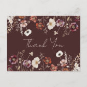 Elegante Herfst Bloemen bruiloft Dank u Briefkaart (Voorkant)