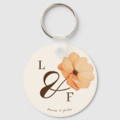 Elegante Herfst bloemen bruiloft dank u Sleutelhanger (Voorkant)