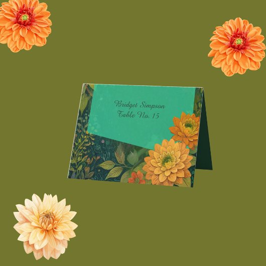 Elegante herfst bloemen bruiloft gastenkaart bedankkaart