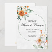 Elegante Herfst Bloemen bruiloft uitnodiging Water (Voorkant / Achterkant)