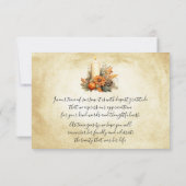 Elegante Herfst Bloemen | Candle Bereavement Dank  Bedankkaart (Achterkant)