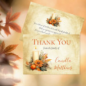 Elegante Herfst Bloemen | Candle Bereavement Dank  Bedankkaart