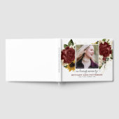 Elegante Herfst Bloemen Foto Memorial Keepsake Gastenboek (Volledig)