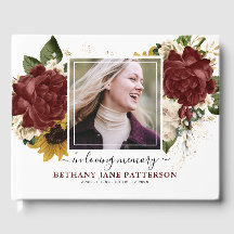 Elegante Herfst Bloemen Foto Memorial Keepsake
