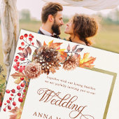 Elegante Herfst Bloemen Goud Lijst Romantisch Brui Kaart