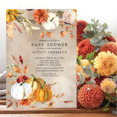 Elegante Herfst Bloemen Herfst Baby shower Kaart