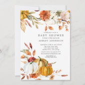 Elegante Herfst Bloemen Herfst Baby shower Kaart (Voorkant)