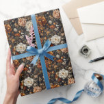 Elegante Herfst Bloemen Herfst Botanicals Cadeaupapier<br><div class="desc">Elegante Herfst Bloemen Donkerrijke Herfst Botanicals Wrapping Paper</div>
