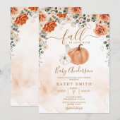 Elegante Herfst Bloemen Herfst In Liefde Baby show Kaart (Voorkant / Achterkant)