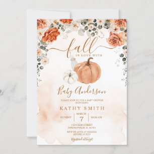 Elegante Herfst Bloemen Herfst In Liefde Baby show Kaart
