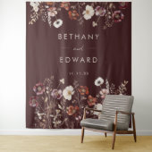 Elegante Herfst Bloemen Huwelijk Achtergrond Wandkleed (In situ)