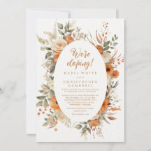 Elegante Herfst Bloemen Lijst Elopement Receptie