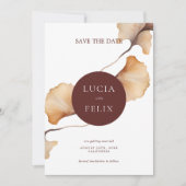 Elegante herfst bloemen minimalistisch save the date (Voorkant)