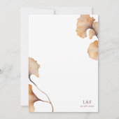 Elegante herfst bloemen minimalistische bruiloft kaart (Achterkant)