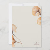 Elegante herfst bloemen minimalistische bruiloft kaart (Achterkant)