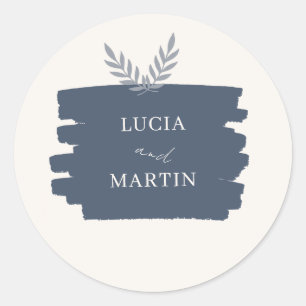 Elegante herfst bloemen minimalistische bruiloft ronde sticker