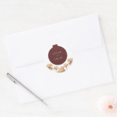 Elegante herfst bloemen minimalistische bruiloft ronde sticker (Envelop)