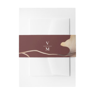 Elegante herfst bloemen minimalistische bruiloft uitnodigingen wikkel