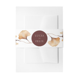 Elegante herfst bloemen minimalistische bruiloft uitnodigingen wikkel