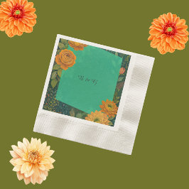 Elegante herfst bloemen monogram bruiloft servet