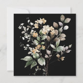 Elegante Herfst Bloemen op Zwart Christelijk Bruil Kaart (Achterkant)