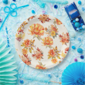 Elegante herfst bloemen papieren bordje (Feest)