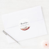 Elegante Herfst Bloemen Pompoen bruiloft Dank u Ronde Sticker (Envelop)