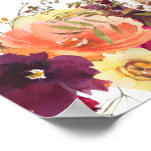 Elegante Herfst Bloemen Pompoen bruiloft Welkom Poster (Hoek)