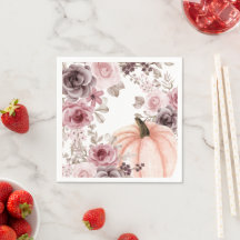 Elegante Herfst Bloemen Pompoen Neutrals Waterverf