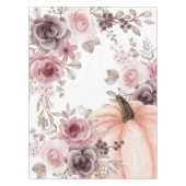 Elegante Herfst Bloemen Pompoen Neutrals Waterverf Tafelkleed (Voorkant)