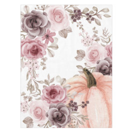Elegante Herfst Bloemen Pompoen Neutrals Waterverf Tafelkleed