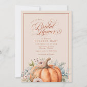 Elegante Herfst Bloemen Pompoen Script Vrijgezelle Kaart (Voorkant)