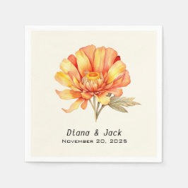 Elegante herfst bloemen servet