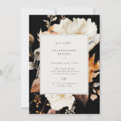 Elegante Herfst Bloemen Thanksgiving Diner Party Kaart (Voorkant)