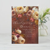 Elegante herfst bloemen Thanksgiving Kaart (Staand voorkant)