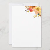 Elegante Herfst Bloemen Thanksgiving Partij Kaart (Achterkant)