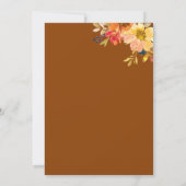 Elegante Herfst Bloemen Thanksgiving Partij Kaart (Achterkant)