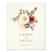 Elegante Herfst Bloemen Trouwkaarten & Cadeaubordj Foto Afdruk (Voorkant)