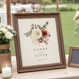 Elegante Herfst Bloemen Trouwkaarten & Cadeaubordj Foto Afdruk