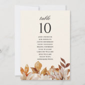 Elegante Herfst Bloemen Trouwtafel Nummers (Voorkant)