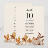 Elegante Herfst Bloemen Trouwtafel Nummers (Voorkant / Achterkant)