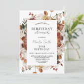 Elegante Herfst Bloemen Verjaardagsfeest Kaart (Staand voorkant)