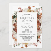 Elegante Herfst Bloemen Verjaardagsfeest Kaart (Voorkant / Achterkant)