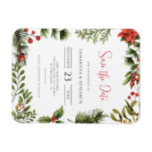 Elegante Herfst Bloemen Winter Bruiloft Save the D Magneet (Horizontaal)