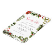 Elegante Herfst Bloemen Winter Bruiloft Save the D Magneet (Linkerzijde)