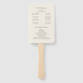 Elegante herfst bloemenaarde tonen bruiloft progra handwaaier (Achterkant)