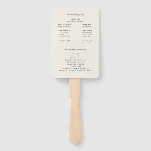 Elegante herfst bloemenaarde tonen bruiloft progra handwaaier (Achterkant)